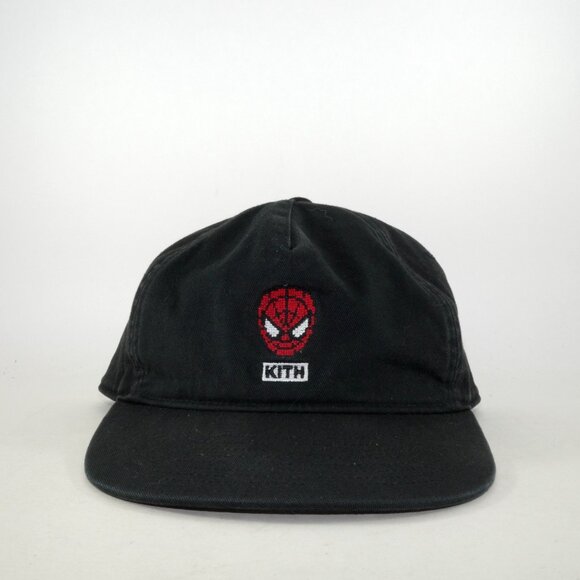 Kith x Marvel Spider-Man Needle Point Snapback Hat Black Adjustable - Picture 2 of 8